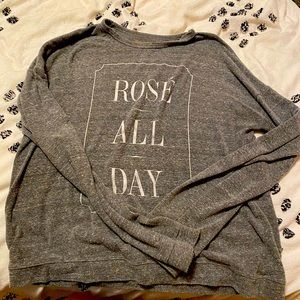 Grey sweatshirt material. Comfy